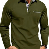 Heren Polo Lange Mouw Rits Modern Casual