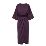 Lange jurk voor dames met vleermuismouwen en een gemarkeerde taille, vloeiende silhouet