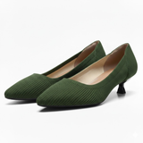 Dames escarpins in mesh met puntige neus en kleine kitten heel