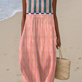 Liliana - Gestreepte Pastel Jurk