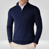 Heren Quarter Zip Trui – Slim Fit Sport Pullover met Mock Neck
