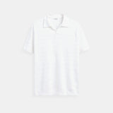 Witte gebreide poloshirt met structuurpatroon