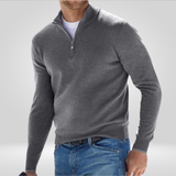 Heren Zip-up Trui – Halve Rits Pullover met Ribstructuur & Comfortabele Pasvorm
