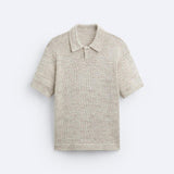 Casual gebreid poloshirt in vintage-look