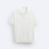 Klassiek gebreid poloshirt in wit