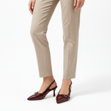 Slingback Pumps met Puntige Neus van Glanzend Synthetisch Leer met Bandjes voor Dames