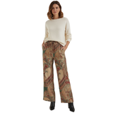 Geeske - Pantalon Large met Cachemireprint en Hoge Elastische Taille voor Vrouwen