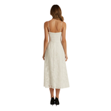 Maxi Jurk voor Avond met Spaghettibandjes in Jacquard voor Dames