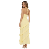 Maxi Jurk met Ruffles, V-hals en Spaghettibandjes van Polyester