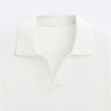 Klassiek gebreid poloshirt in wit