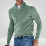 Heren Zip-up Trui – Halve Rits Pullover met Ribstructuur & Comfortabele Pasvorm