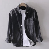 Heren Denim Overhemd Casual Lange Mouw
