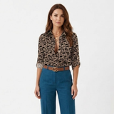 Chemise met Lange Mouwen met Grafische Print en Kraag