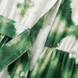 Maxi Lange Vloeiende Jurk met Bloemenprint en V-hals en Lange Bubbelsleeves