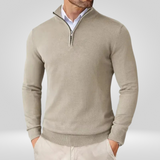 Heren Quarter Zip Trui – Slim Fit Sport Pullover met Mock Neck