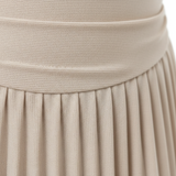 Lang Plissé Jurk met Off-Shoulder en Open Rug voor Vrouwen