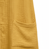 Jersey jurk voor dames, ruime snit, knie-lengte, V-hals met functionele zakken