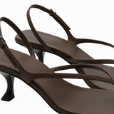 Sandalen met Lage Hakken en Achterband met Vierkante Neus voor Dames