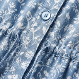 Maxi Jurk van Katoen met Bloemenprint en V-Hals met Knopen voor Dames