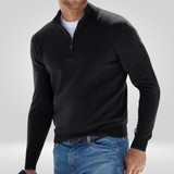 Heren Zip-up Trui – Halve Rits Pullover met Ribstructuur & Comfortabele Pasvorm