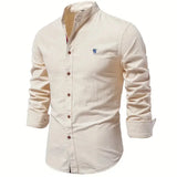 Heren Overhemd Slim Fit Knopen Elegant Casual