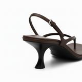 Sandalen met Lage Hakken en Achterband met Vierkante Neus voor Dames
