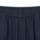 Laura - Hoge taille dames broek, enkel lengte, brede pijpen, in een linnenmix met elastische taille