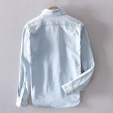 Heren Denim Overhemd Casual Lange Mouw