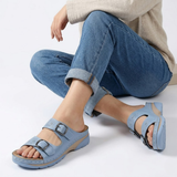 Platform Sandalen met Dubbele Gesp voor Dames