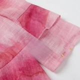 Korte A-lijn Jurk met Abstracte Print en Flared Mouwen en V-hals voor Dames