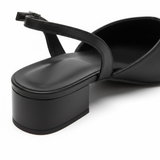 Dames slingback pumps met spitse neus en middelhoge blokhak voor op kantoor