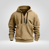 Heren Half Zip Hoodie – Comfortabele Urban Pullover met Zakken