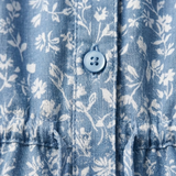 Maxi Jurk van Katoen met Bloemenprint en V-Hals met Knopen voor Dames