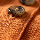Katoenen en Linnen Blouse met V-hals en Korte Mouwen voor Vrouwen