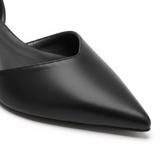 Dames slingback pumps met spitse neus en middelhoge blokhak voor op kantoor
