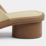 Blokhak Mules met Vierkante Neus en Detail voor Vrouwen