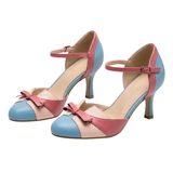 Hoge Hakken Schoenen met Enkelsluiting en Decoratieve Strik