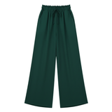 Olivia - Casual Broek met Brede Benen voor Dames met Elastische Taille en Decoratieve Riem
