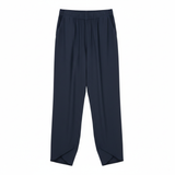 Laura - Hoge taille dames broek, enkel lengte, brede pijpen, in een linnenmix met elastische taille