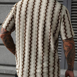Heren Retro Overhemd Korte Mouw Print Casual