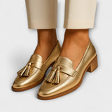 Celeste - Gouden mocassins