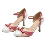 Hoge Hakken Schoenen met Enkelsluiting en Decoratieve Strik