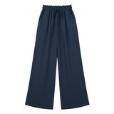 Olivia - Casual Broek met Brede Benen voor Dames met Elastische Taille en Decoratieve Riem