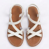 Platte Sandalen met Kruisbanden en Enkelbandje voor Dames