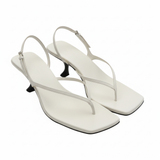 Sandalen met Lage Hakken en Achterband met Vierkante Neus voor Dames