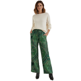 Geeske - Pantalon Large met Cachemireprint en Hoge Elastische Taille voor Vrouwen