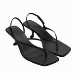 Sandalen met Lage Hakken en Achterband met Vierkante Neus voor Dames