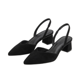 Slingback Pumps met Puntige Neus en Kleine Vierkante Hak voor Dames