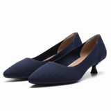Dames escarpins in mesh met puntige neus en kleine kitten heel