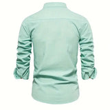 Heren Overhemd Slim Fit Knopen Elegant Casual